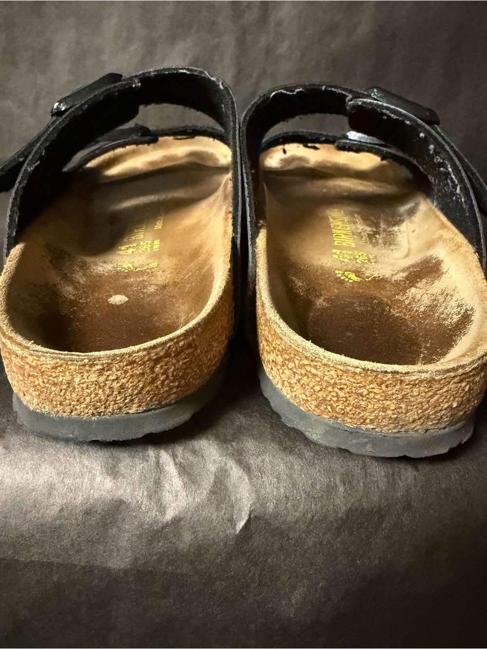 Birkenstock Black Leather Double Strap Arizona Sandals - Picture 6 of 7